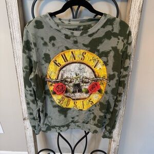Green Tie Dye Guns N' Roses Crew Neck Women’s Sweatshirt Size‎ Large